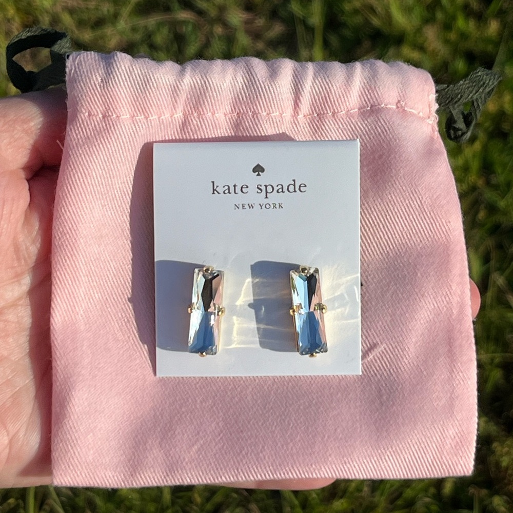 NWT Kate Spade Shine on Gem Crystal Earrings for Pierced Ears - Picture 3 of 5